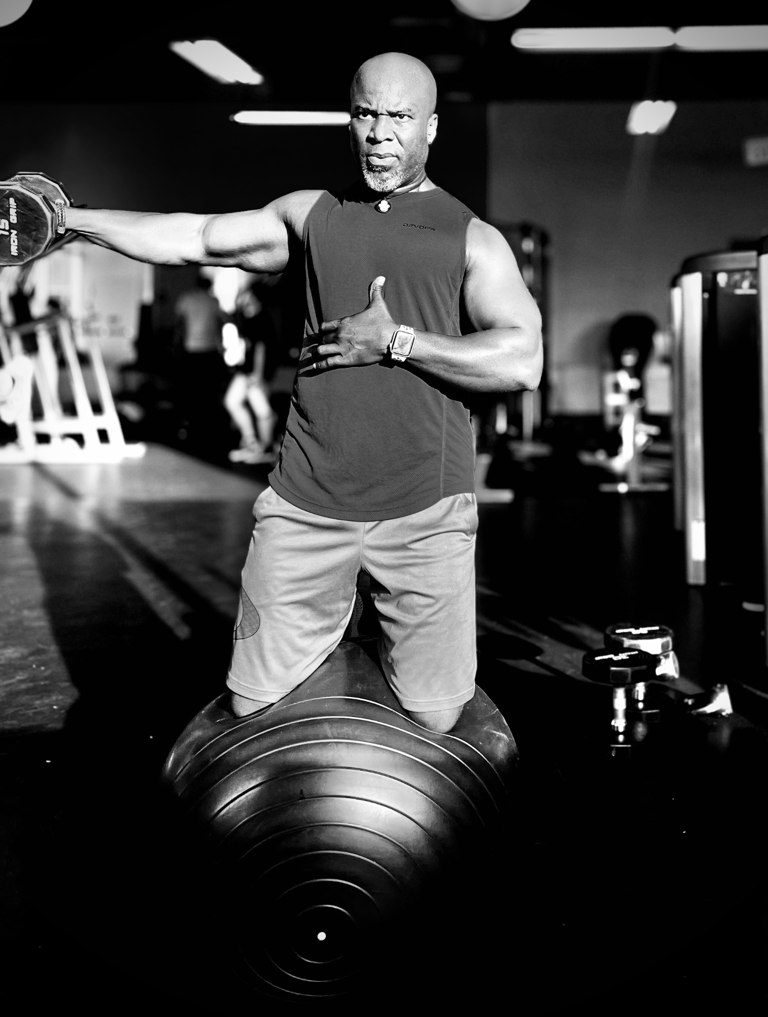 Nickolas Thomas performing a stability movement